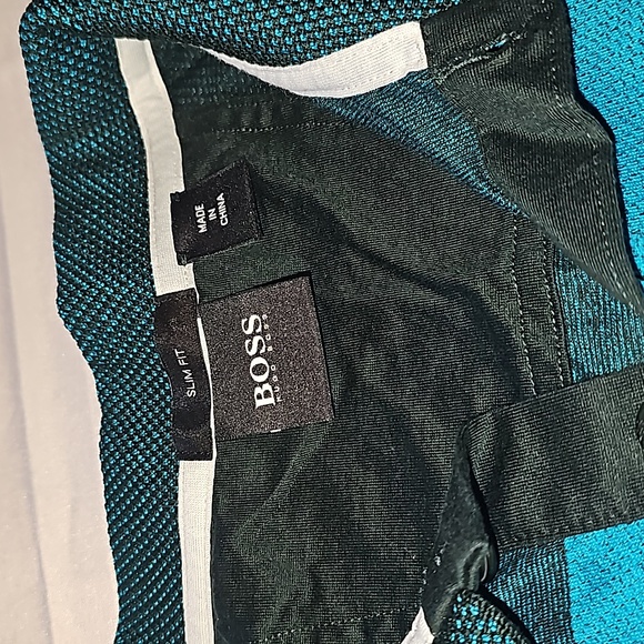 HUGO BOSS PAULE 5 mens polo (silver) size medium - Picture 2 of 3